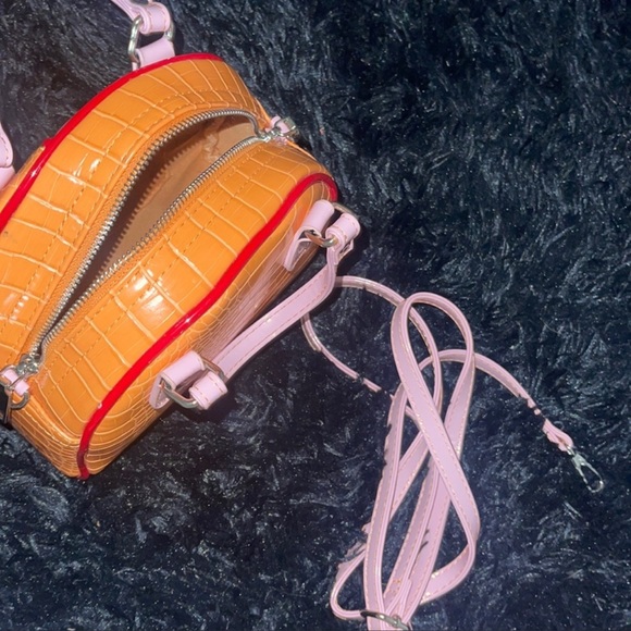 leather Ed hardy style orange alligator purse with pink and red details (NEW) - Picture 3 of 4